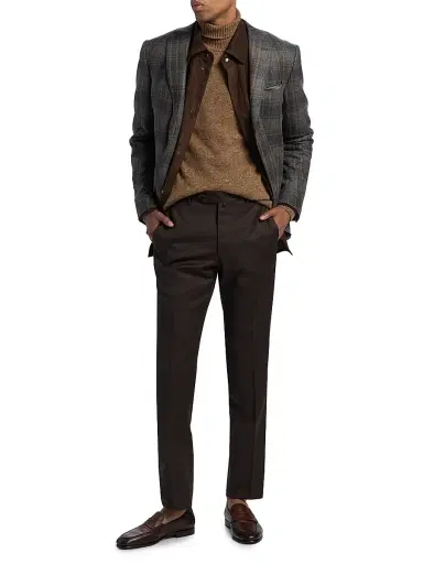 Saks Fifth Avenue Men's COLLECTION Basic Wool Dress Trousers | Thumbnail 2