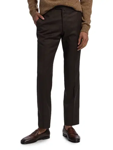 Saks Fifth Avenue Men's COLLECTION Basic Wool Dress Trousers | Thumbnail 3