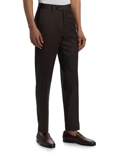 Saks Fifth Avenue Men's COLLECTION Basic Wool Dress Trousers | Thumbnail 4