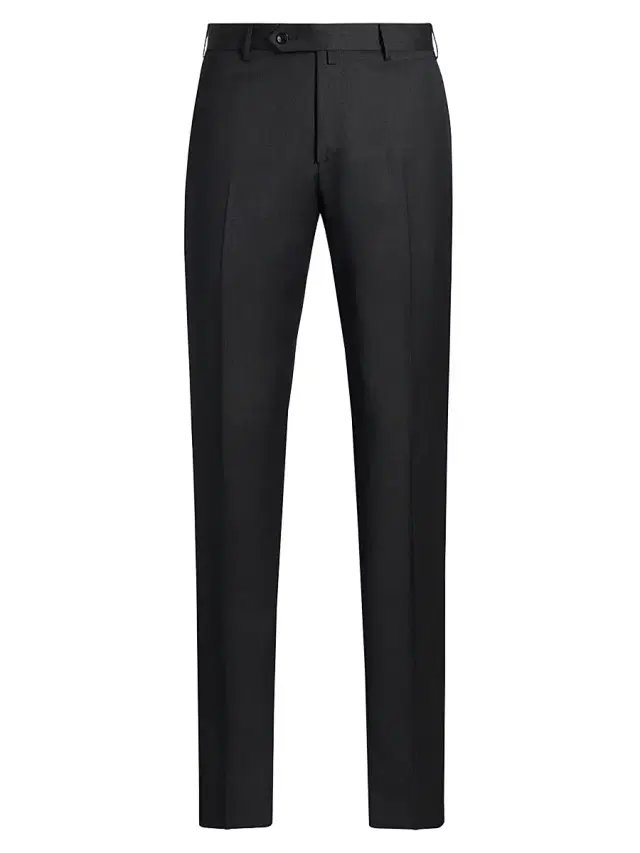 Saks Fifth Avenue Men's COLLECTION Basic Wool Dress Trousers - Charcoal