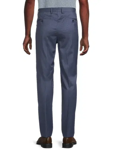 Saks Fifth Avenue Men's COLLECTION Basic Wool Dress Trousers - Denim | Thumbnail 5