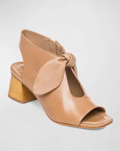 Bernardo Lizzie Leather Knot Zip Sandals | Thumbnail 2