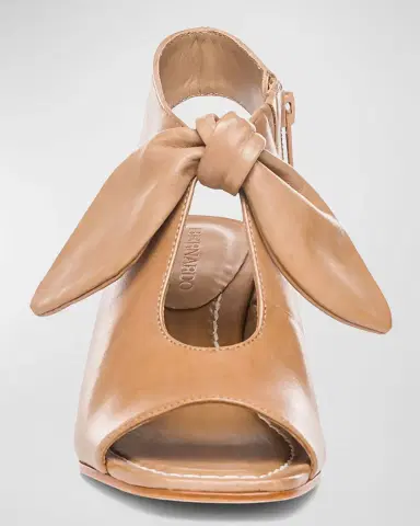 Bernardo Lizzie Leather Knot Zip Sandals | Thumbnail 4