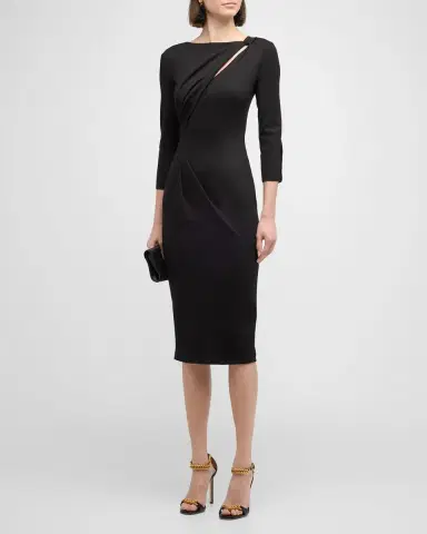 Giorgio Armani Asymmetric Keyhole Midi Dress | Thumbnail 3 Giorgio Armani Asymmetric Keyhole Midi Dress | Thumbnail 3