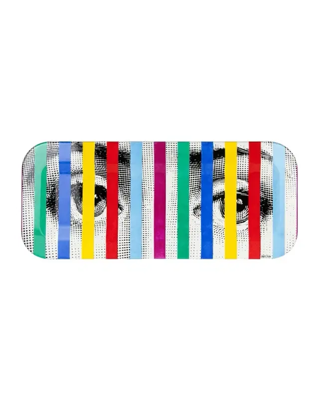 FORNASETTI Face Stripes Tray, 9.8" x 23.63"