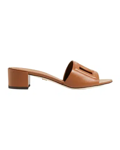 Dolce & Gabbana 40mm DG Cutout Leather Slide | Thumbnail 1 Dolce & Gabbana 40mm DG Cutout Leather Slide | Thumbnail 1
