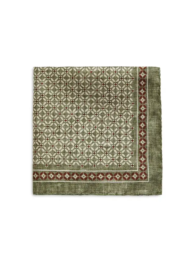 Saks Fifth Avenue Men's Floral Silk Pocket Square - Green