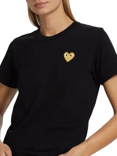 Comme des Garçons PLAY Women's Embroidered Heart T-Shirt - Black - Size XS | Thumbnail 6 Comme des Garçons PLAY Women's Embroidered Heart T-Shirt - Black - Size XS | Thumbnail 6