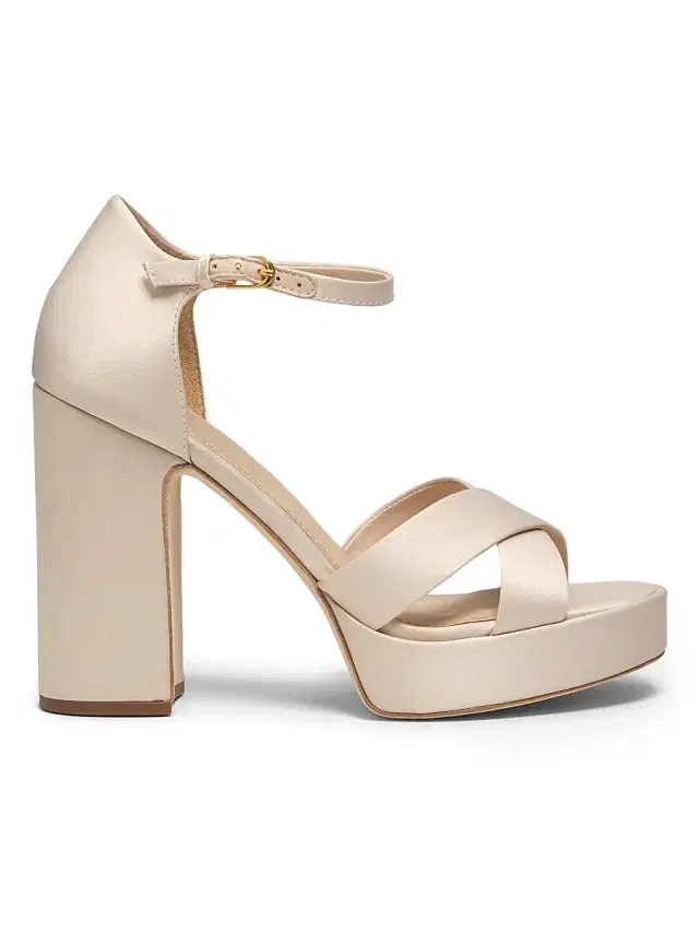 22élevé Women's 115MM Satin Platform Sandals - Champagne