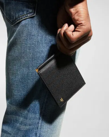 Tom Ford Men's Leather T-Line Money Clip Wallet | Thumbnail 2