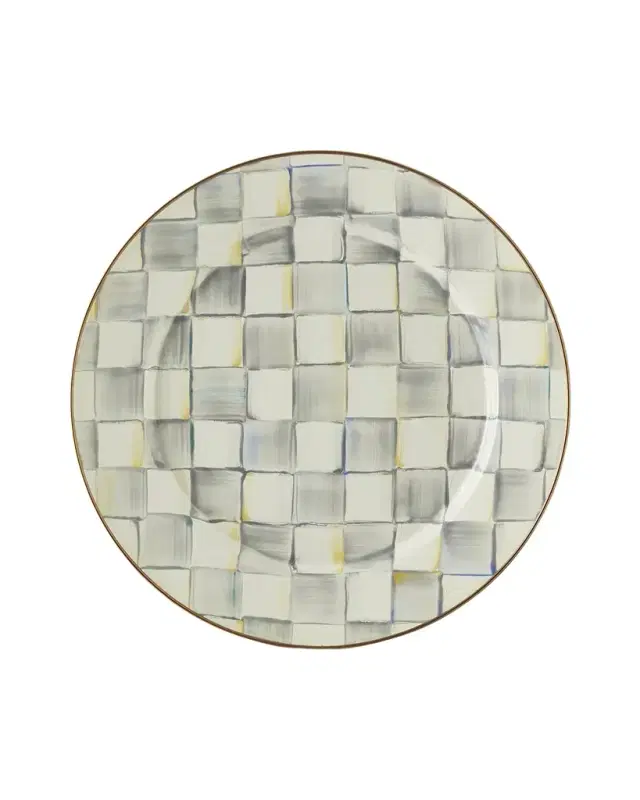 MacKenzie-Childs Sterling Check Charger Plate