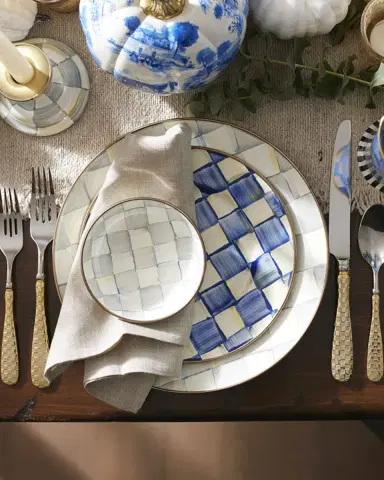 MacKenzie-Childs Sterling Check Dinner Plate | Thumbnail 3