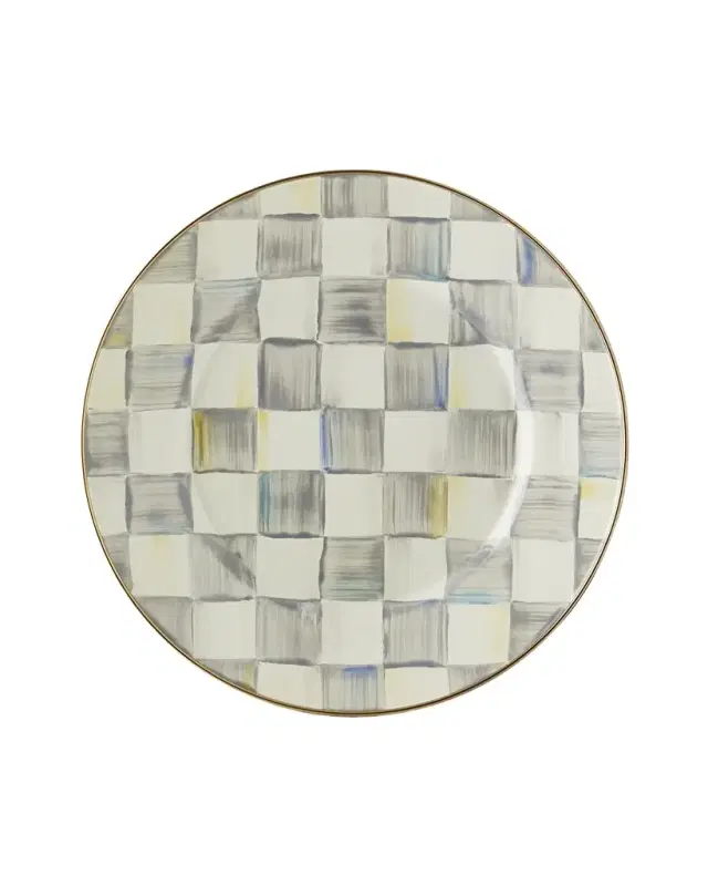 MacKenzie-Childs Sterling Check Dinner Plate