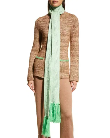 Giorgio Armani Fringe Cashmere-Silk Scarf | Thumbnail 2 Giorgio Armani Fringe Cashmere-Silk Scarf | Thumbnail 2