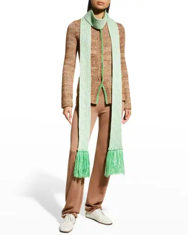 Giorgio Armani Fringe Cashmere-Silk Scarf | Thumbnail 1 Giorgio Armani Fringe Cashmere-Silk Scarf | Thumbnail 1