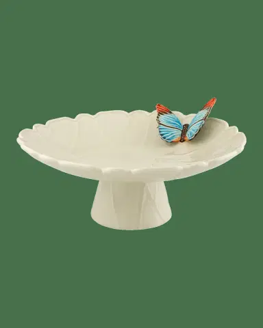 Bordallo Pinheiro "Cloudy Butterflies" Cake Plate by Claudia Schiffer | Thumbnail 2