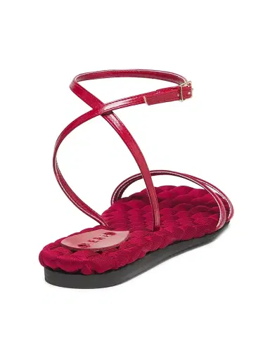 Aera Women's Faye Vegan Brushed Leather Flat Sandals | Thumbnail 3