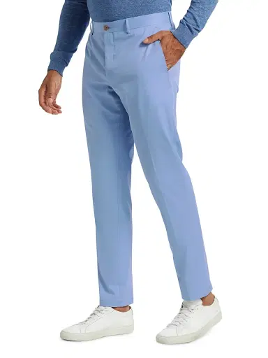 Saks Fifth Avenue Men's Stretch Cotton Poplin Two-Button Slim-Fit Suit - Light Blue - Size 48 | Thumbnail 4