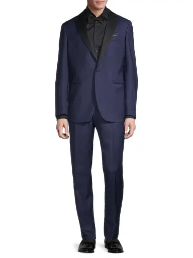 Saks Fifth Avenue Men's COLLECTION Satin Notch Lapel Tuxedo | Thumbnail 2 Saks Fifth Avenue Men's COLLECTION Satin Notch Lapel Tuxedo | Thumbnail 2