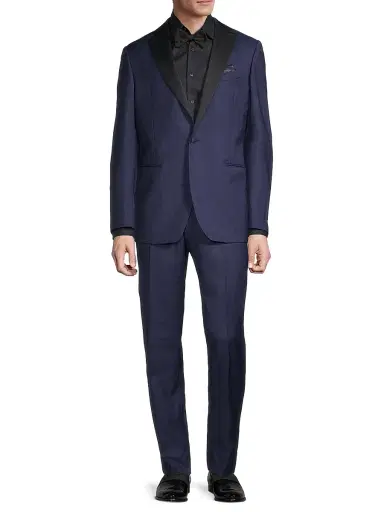 Saks Fifth Avenue Men's COLLECTION Satin Notch Lapel Tuxedo | Thumbnail 3 Saks Fifth Avenue Men's COLLECTION Satin Notch Lapel Tuxedo | Thumbnail 3