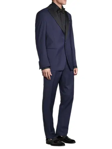 Saks Fifth Avenue Men's COLLECTION Satin Notch Lapel Tuxedo | Thumbnail 4 Saks Fifth Avenue Men's COLLECTION Satin Notch Lapel Tuxedo | Thumbnail 4