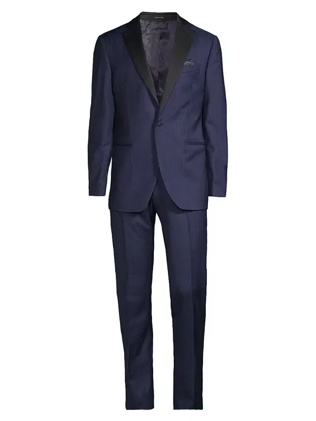 Saks Fifth Avenue Men's COLLECTION Satin Notch Lapel Tuxedo - Navy