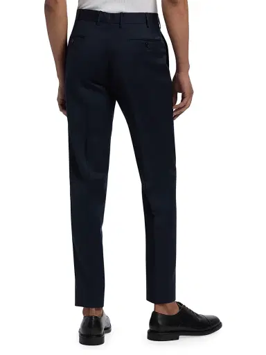 Saks Fifth Avenue Men's COLLECTION Basic Wool Dress Trousers - Navy | Thumbnail 5