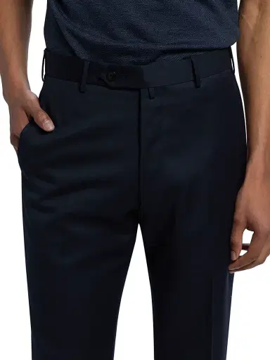 Saks Fifth Avenue Men's COLLECTION Basic Wool Dress Trousers - Navy | Thumbnail 6