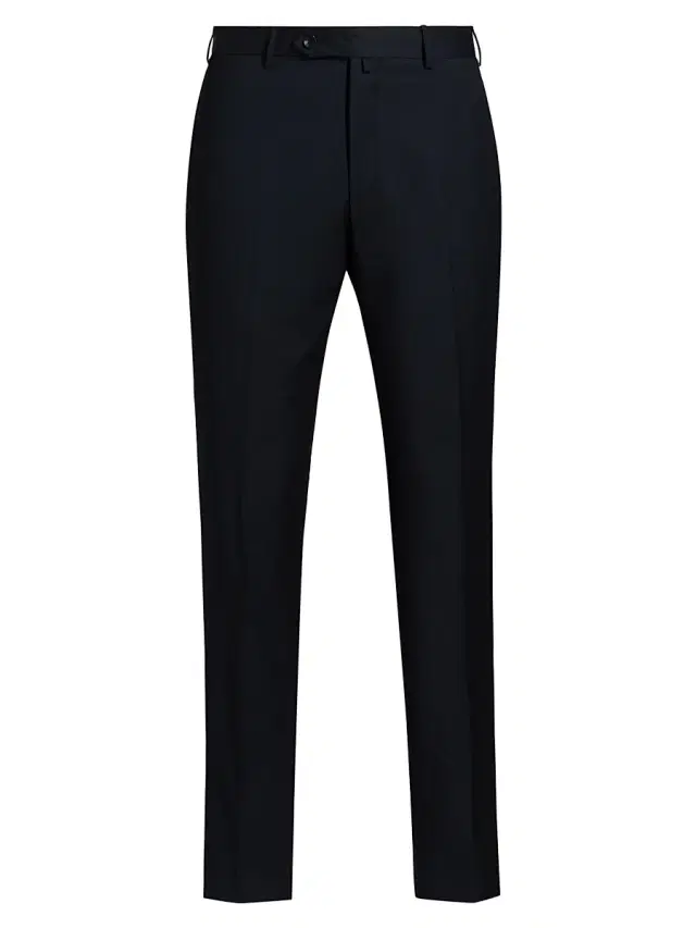 Saks Fifth Avenue Men's COLLECTION Basic Wool Dress Trousers - Navy