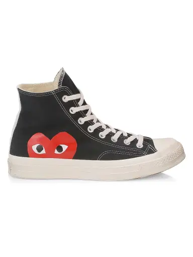 Comme des Garçons PLAY CdG PLAY x Converse Men's Chuck Taylor All Star High-Top Sneakers - Black - Size 9 | Thumbnail 1 Comme des Garçons PLAY CdG PLAY x Converse Men's Chuck Taylor All Star High-Top Sneakers - Black - Size 9 | Thumbnail 1