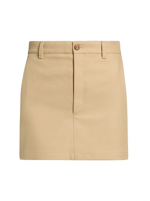 WARDROBE.NYC Women's Drill Cotton Twill Miniskirt - Khaki