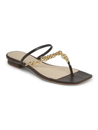 22élevé Women's Chain-Detailed Leather Sandals - Cacau Brown | Thumbnail 2
