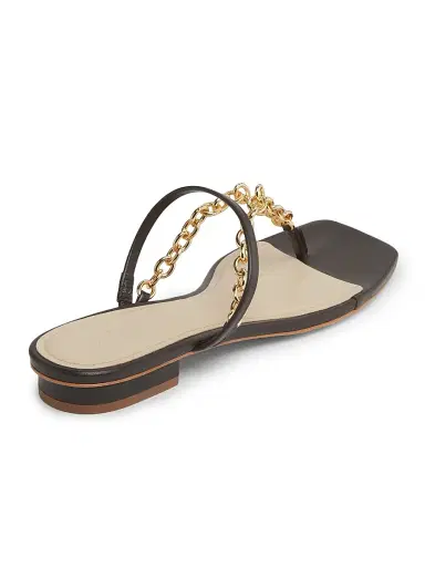 22élevé Women's Chain-Detailed Leather Sandals - Cacau Brown | Thumbnail 3