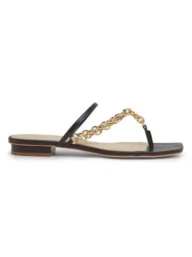 22élevé Women's Chain-Detailed Leather Sandals - Cacau Brown | Thumbnail 1
