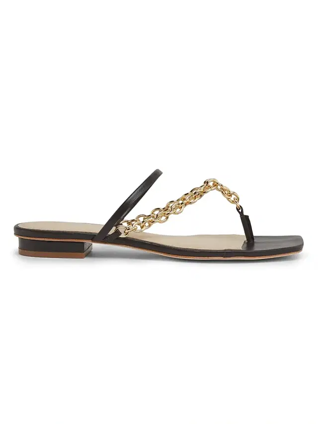 22élevé Women's Chain-Detailed Leather Sandals - Cacau Brown