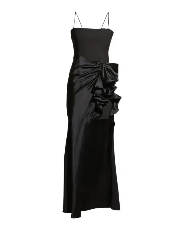 Cinq a Sept Drina Sleeveless Satin Wrap Gown
