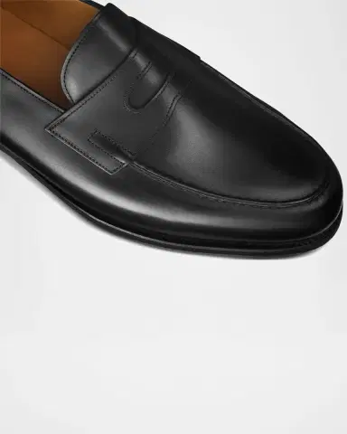 John Lobb Men's Iconic Leather Penny Loafers | Thumbnail 2