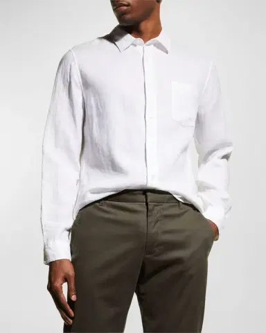 Vince Men's Linen Sport Shirt | Thumbnail 4