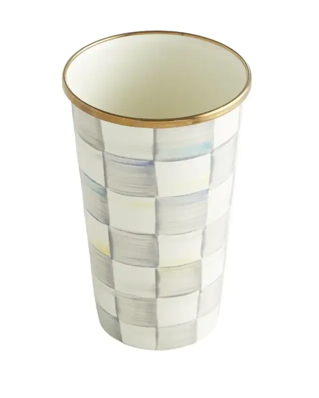 MacKenzie-Childs Sterling Check Enamel Tumbler, 20 oz.
