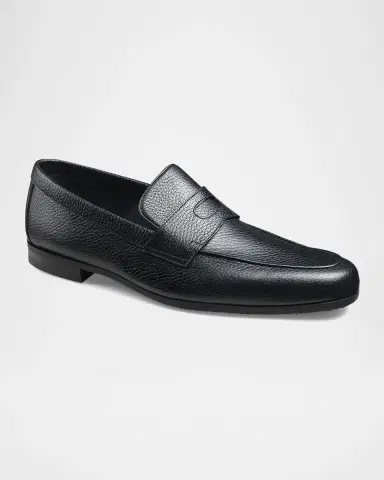 John Lobb Men's Thorne Soft Textured Leather Penny Loafers | Thumbnail 2