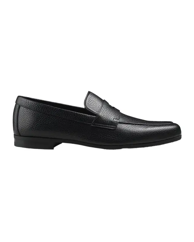 John Lobb Men's Thorne Soft Textured Leather Penny Loafers