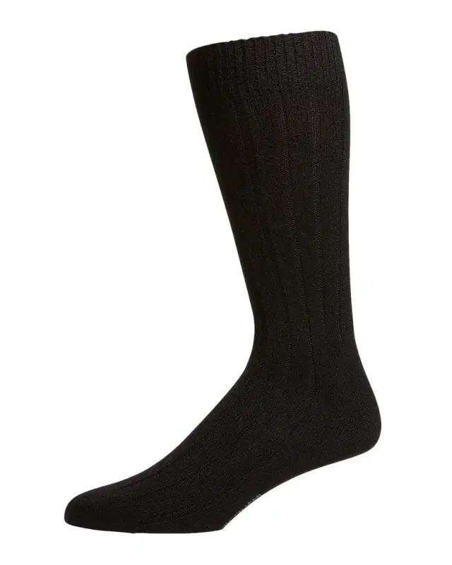 Marcoliani Men 's Ribbed Cashmere Dress Socks