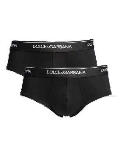 Dolce & Gabbana Men's Two-Pack Jersey Stretch Logo Briefs | Thumbnail 2