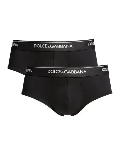 Dolce & Gabbana Men's Two-Pack Jersey Stretch Logo Briefs | Thumbnail 1