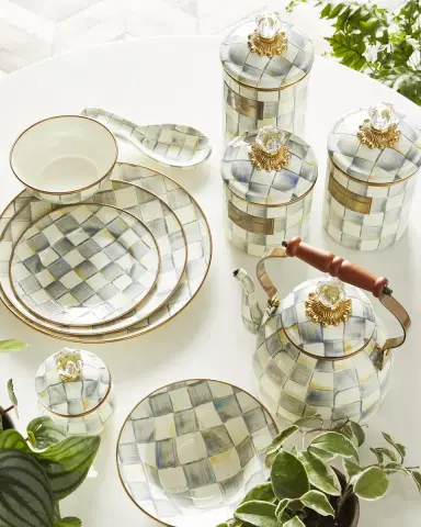 MacKenzie-Childs Sterling Check Lidded Sugar Bowl | Thumbnail 2