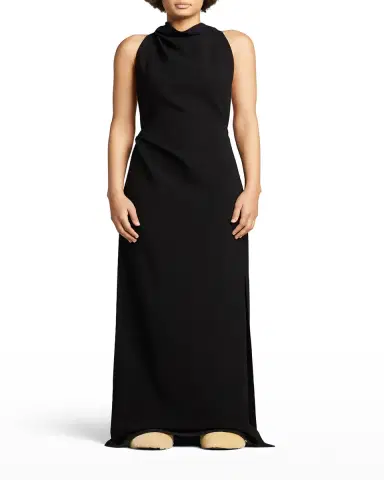 Proenza Schouler Halter-Neck Matte Crepe Backless Gown | Thumbnail 2