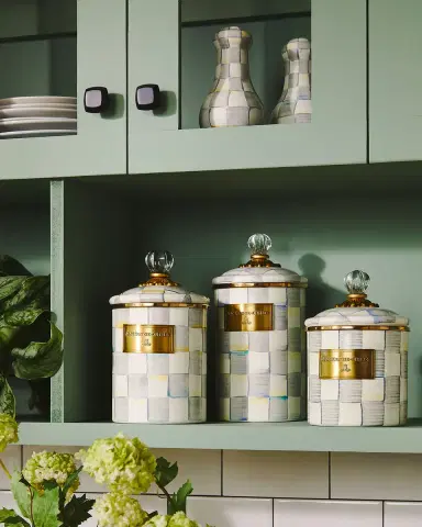 MacKenzie-Childs Sterling Check Large Canister | Thumbnail 2