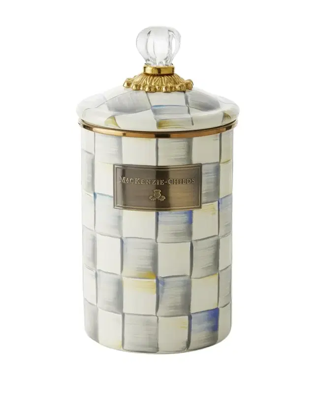MacKenzie-Childs Sterling Check Large Canister