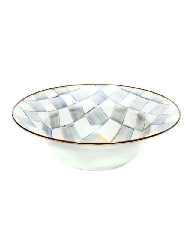 MacKenzie-Childs Sterling Check Serving Bowl