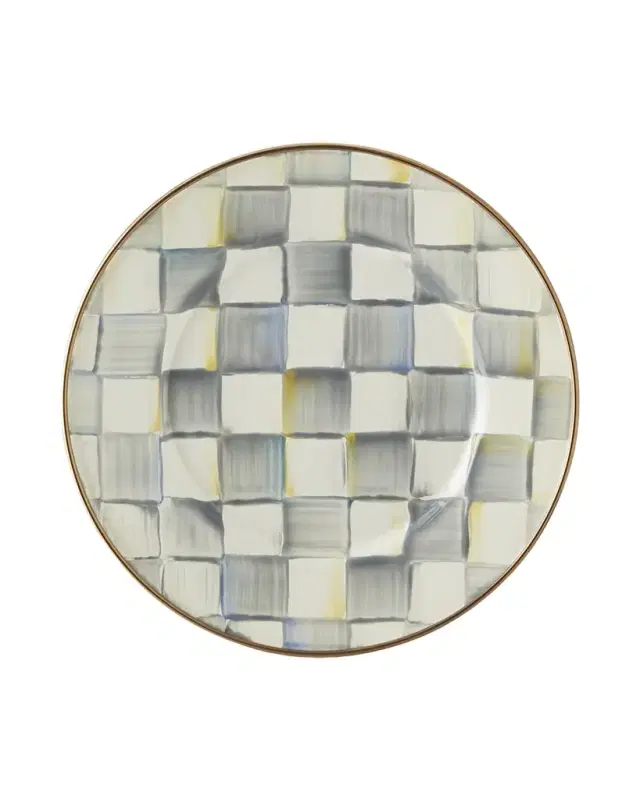 MacKenzie-Childs Sterling Check Salad Plate